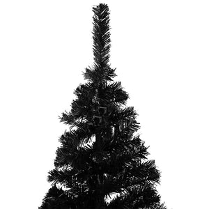 vidaXL Sapin de Noël Artificiel Lumineux et Boules Noir 180 cm