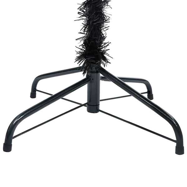 vidaXL Sapin de Noël Artificiel Lumineux et Boules Noir 180 cm