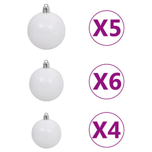 vidaXL Sapin de Noël Artificiel Lumineux et Boules Noir 180 cm
