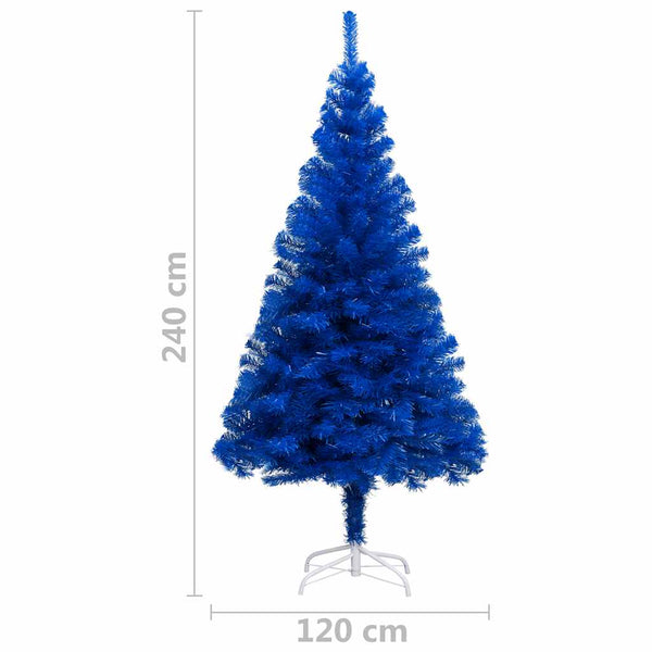 Künstlicher Weihnachtsbaum Beleuchtung & Kugeln Blau 240 cm