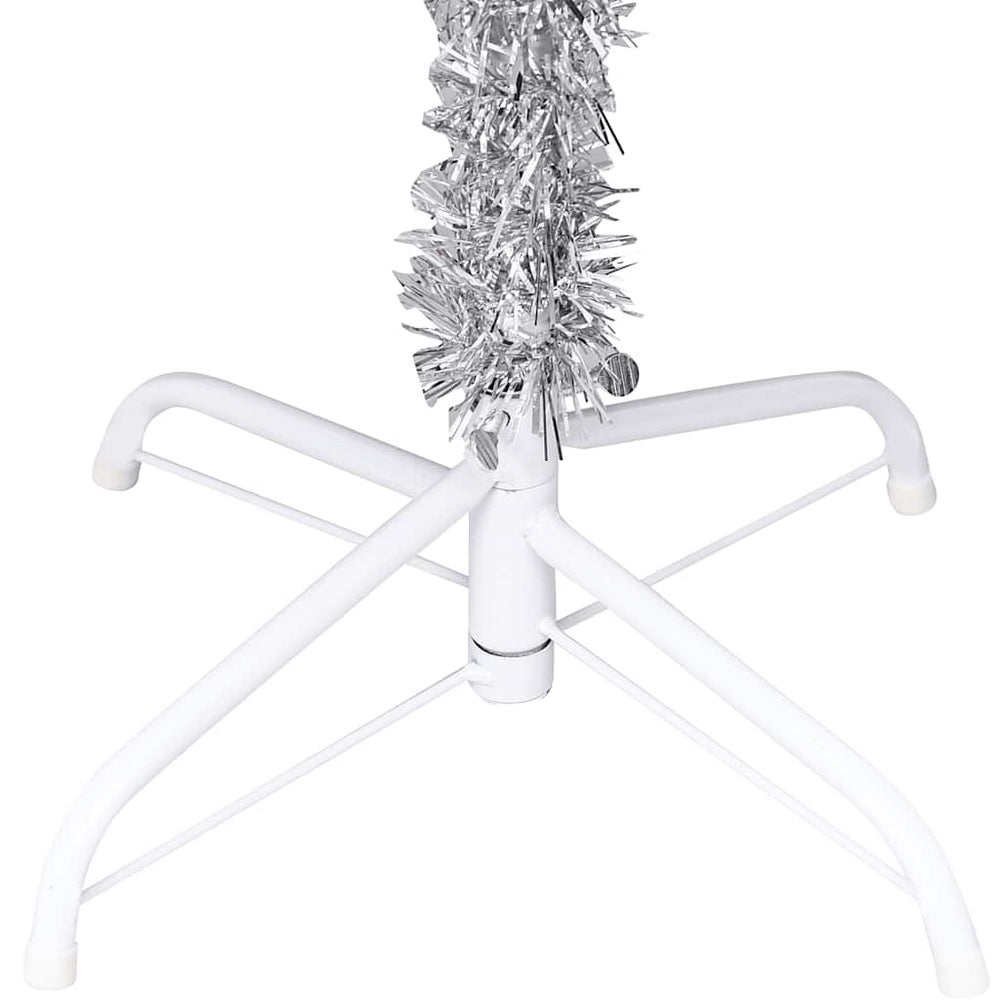 Künstlicher Weihnachtsbaum Beleuchtung & Kugeln Silber 120 cm