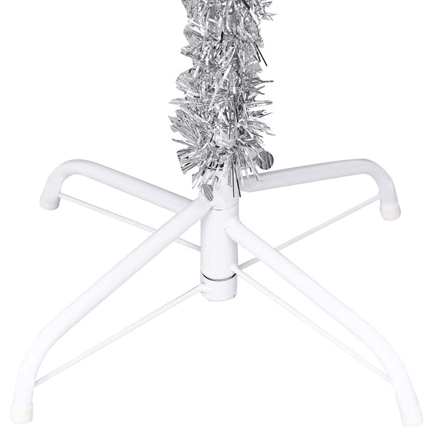 Künstlicher Weihnachtsbaum Beleuchtung & Kugeln Silber 120 cm