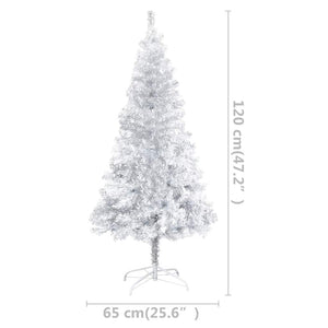 Künstlicher Weihnachtsbaum Beleuchtung & Kugeln Silber 120 cm