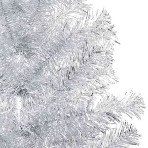 Künstlicher Weihnachtsbaum Beleuchtung & Kugeln Silber 120 cm