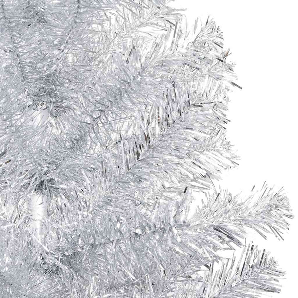Künstlicher Weihnachtsbaum Beleuchtung & Kugeln Silber 120 cm
