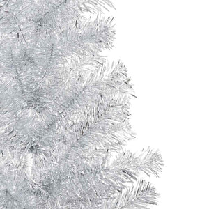 Künstlicher Weihnachtsbaum Beleuchtung & Kugeln Silber 150 cm