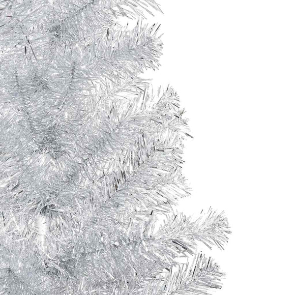Künstlicher Weihnachtsbaum Beleuchtung & Kugeln Silber 150 cm