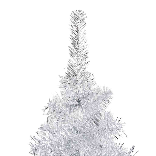 Künstlicher Weihnachtsbaum Beleuchtung & Kugeln Silber 150 cm