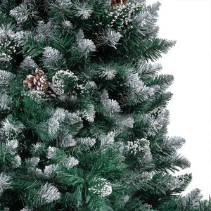 Künstlicher Weihnachtsbaum mit LEDs Kugeln Zapfen 180 cm