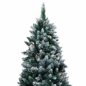 vidaXL Sapin de Noël artificiel avec LED, boules et pommes de pin 210 cm