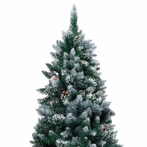 Künstlicher Weihnachtsbaum mit LEDs Kugeln Zapfen 240 cm