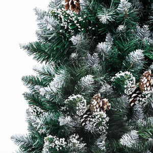 Künstlicher Weihnachtsbaum mit LEDs Kugeln Zapfen 240 cm