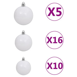 Künstlicher Weihnachtsbaum mit LEDs Kugeln Zapfen 240 cm