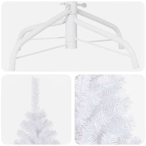 Künstlicher Weihnachtsbaum mit Beleuchtung & Kugeln Weiß 180 cm