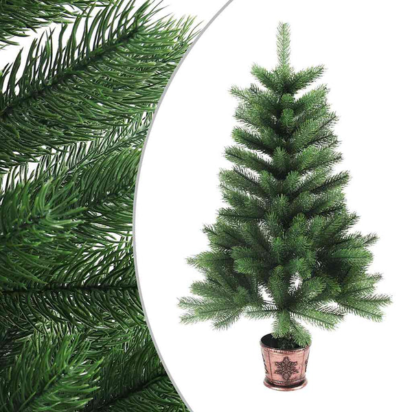 Künstlicher Weihnachtsbaum mit Beleuchtung & Kugeln 65 cm Grün