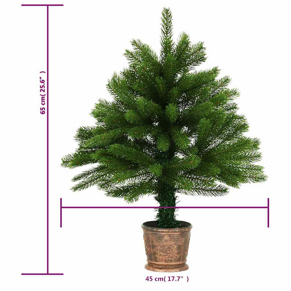 Künstlicher Weihnachtsbaum mit Beleuchtung & Kugeln 65 cm Grün