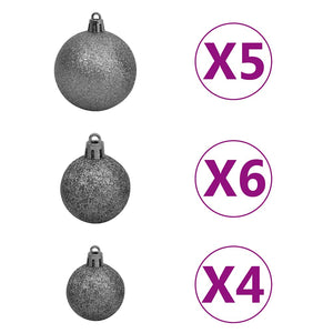 Künstlicher Weihnachtsbaum mit Beleuchtung & Kugeln 65 cm Grün
