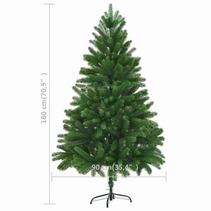 Künstlicher Weihnachtsbaum mit Beleuchtung & Kugeln 180 cm Grün