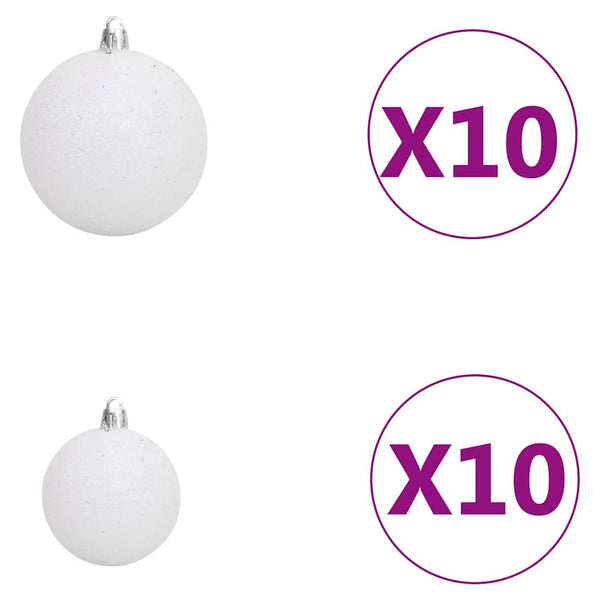Künstlicher Weihnachtsbaum mit Beleuchtung Kugeln 240 cm Grün