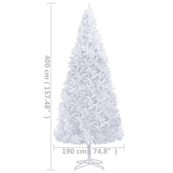 Künstlicher Weihnachtsbaum mit Beleuchtung 400 cm Weiß
