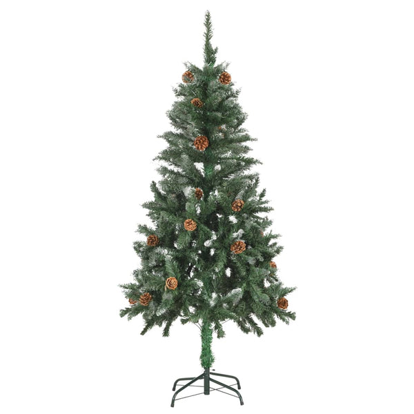 Künstlicher Weihnachtsbaum mit Beleuchtung & Zapfen 150 cm