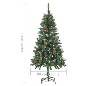 Künstlicher Weihnachtsbaum mit Beleuchtung & Zapfen 150 cm