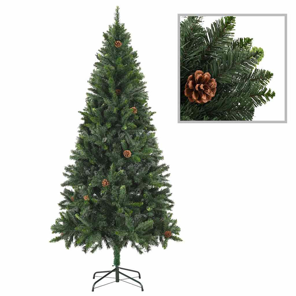 Künstlicher Weihnachtsbaum mit Beleuchtung & Kugeln Grün 180 cm