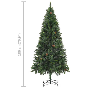 Künstlicher Weihnachtsbaum mit Beleuchtung & Kugeln Grün 180 cm