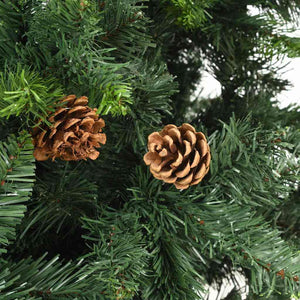 Künstlicher Weihnachtsbaum mit Beleuchtung & Kugeln Grün 180 cm