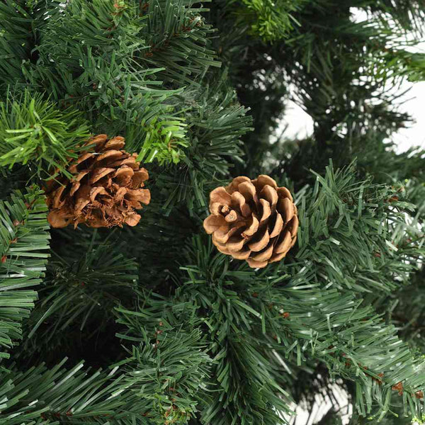 Künstlicher Weihnachtsbaum mit Beleuchtung & Kugeln Grün 180 cm