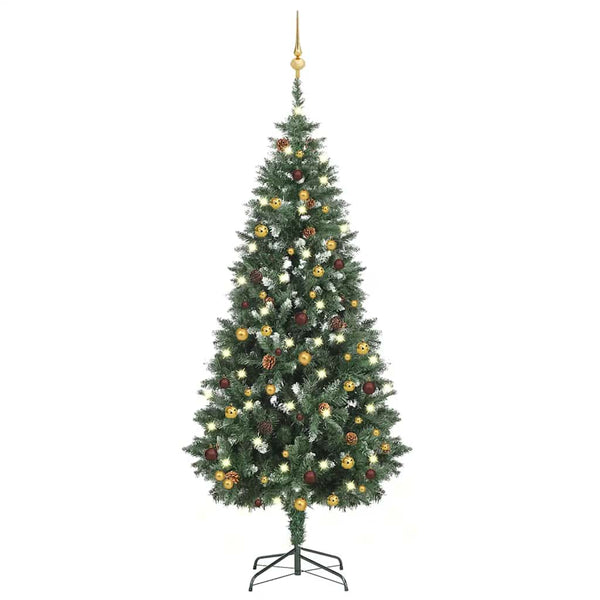 Künstlicher Weihnachtsbaum mit Beleuchtung & Kugeln 180 cm