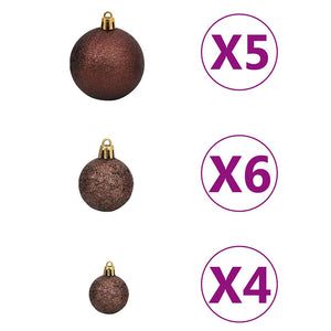 Künstlicher Weihnachtsbaum mit Beleuchtung & Kugeln 180 cm