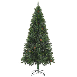 Künstlicher Weihnachtsbaum mit Beleuchtung Kugeln Zapfen 180 cm