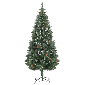 Künstlicher Weihnachtsbaum mit Beleuchtung Kugeln Zapfen 180 cm