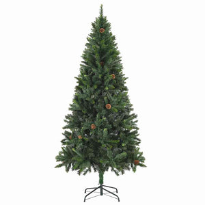 Künstlicher Weihnachtsbaum mit Beleuchtung Kugeln Zapfen 180 cm