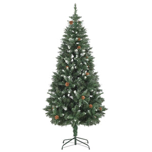 Künstlicher Weihnachtsbaum mit Beleuchtung Kugeln Zapfen 180 cm