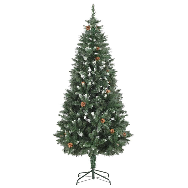Künstlicher Weihnachtsbaum mit Beleuchtung Kugeln Zapfen 180 cm