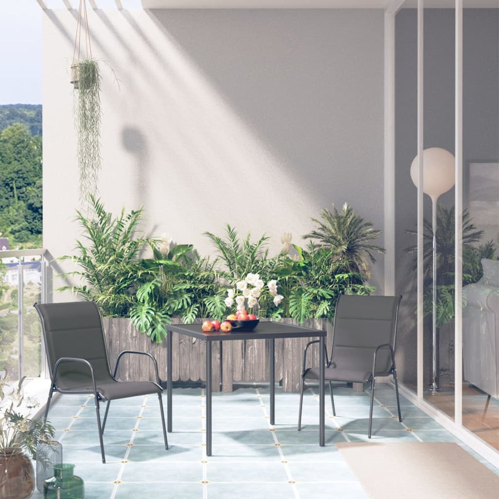 vidaXL 3-Piece Garden Dining Set Steel Anthracite