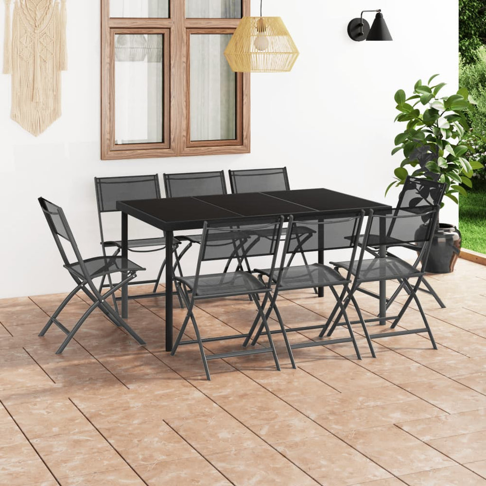vidaXL 9-piece Garden Dining Set Steel