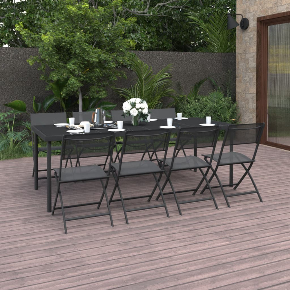 vidaXL 9-piece Garden Dining Set Steel