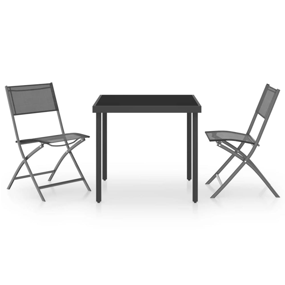 vidaXL 3-Piece Outdoor Dining Set Steel