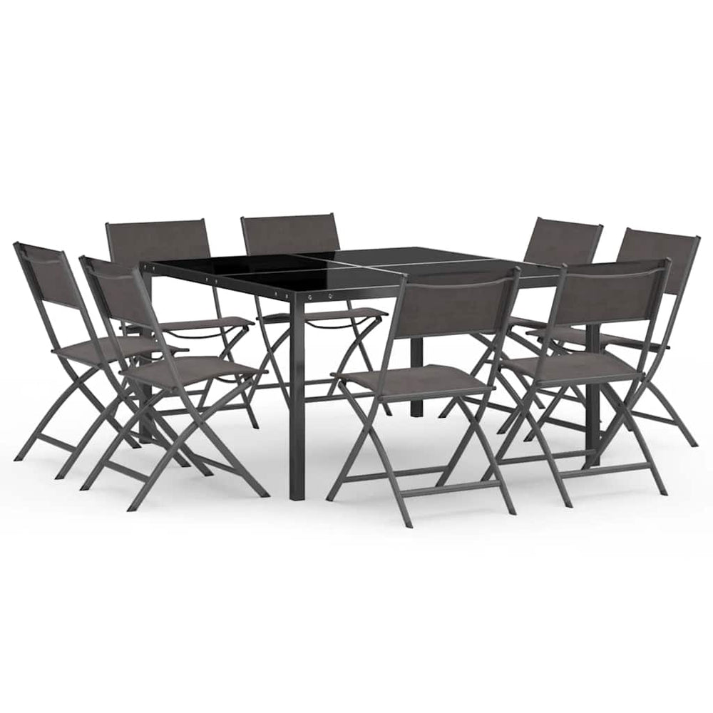 vidaXL 9-piece Garden Dining Set Steel