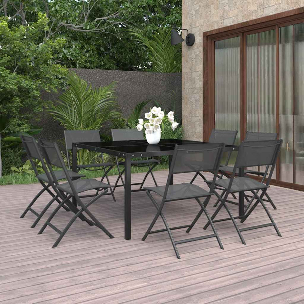 vidaXL 9-piece Garden Dining Set Steel