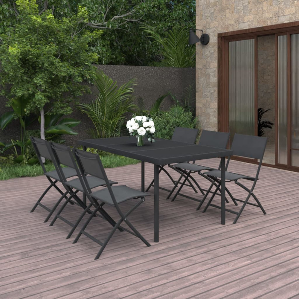 vidaXL 7-Piece Outdoor Dining Set Steel