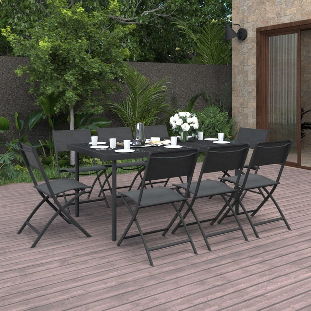 vidaXL 9-piece Garden Dining Set Steel