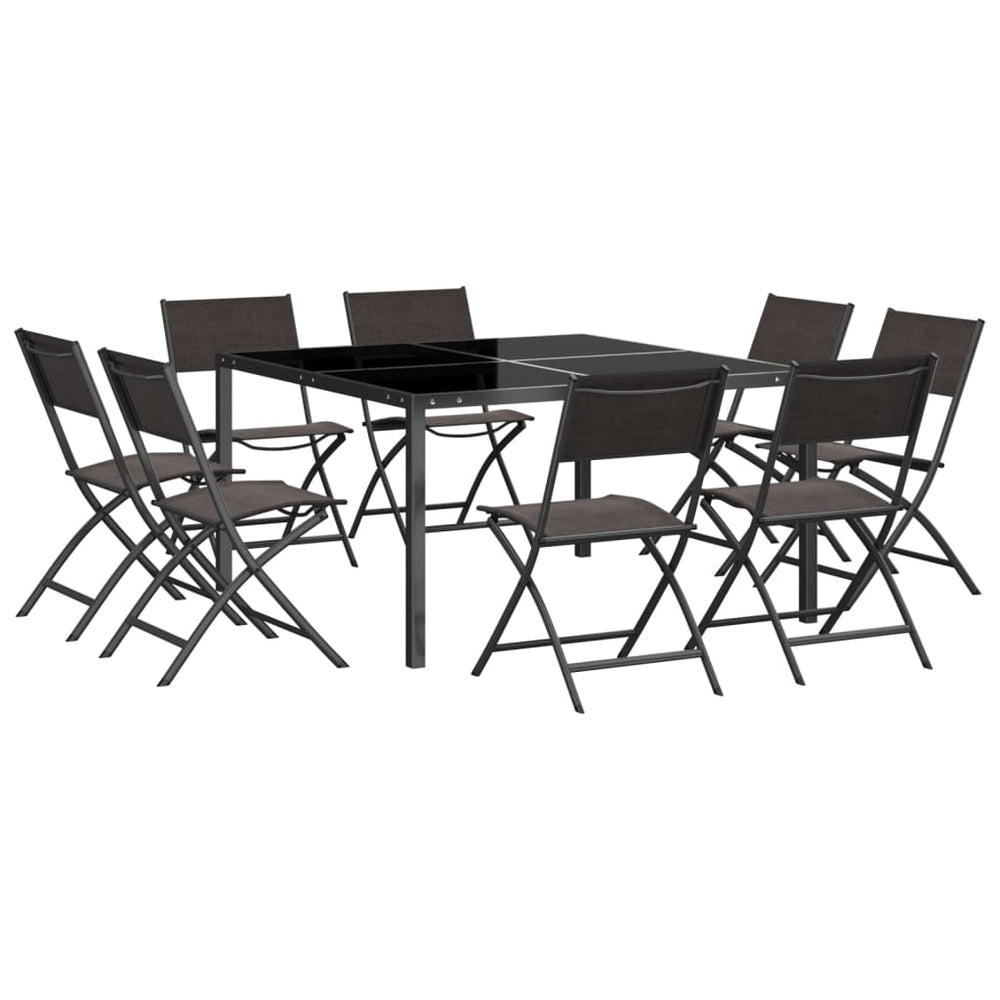 vidaXL 9-piece Garden Dining Set Steel
