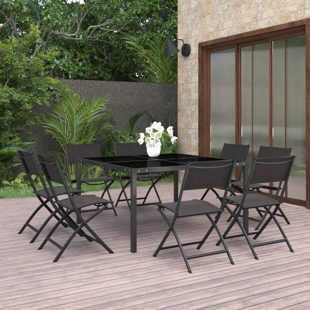 vidaXL 9-piece Garden Dining Set Steel