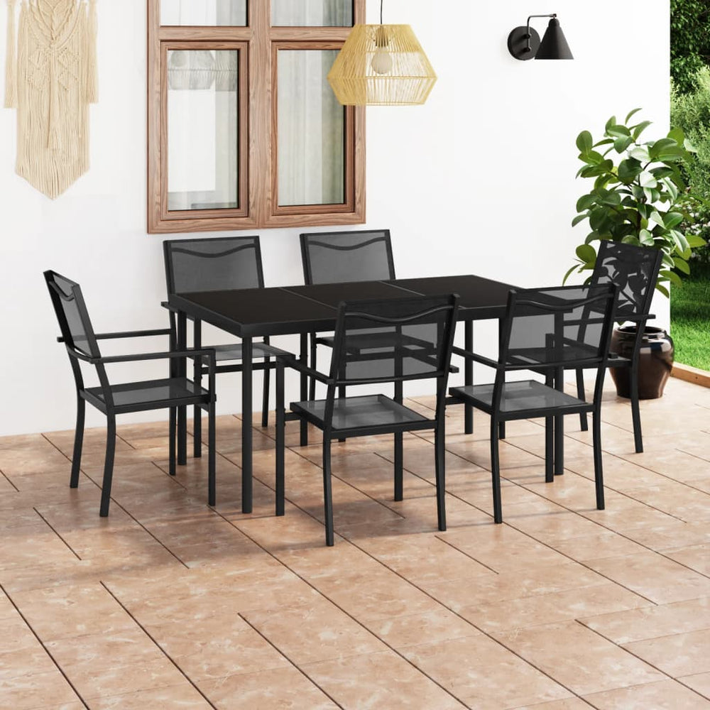 vidaXL 7-Piece Outdoor Dining Set Steel