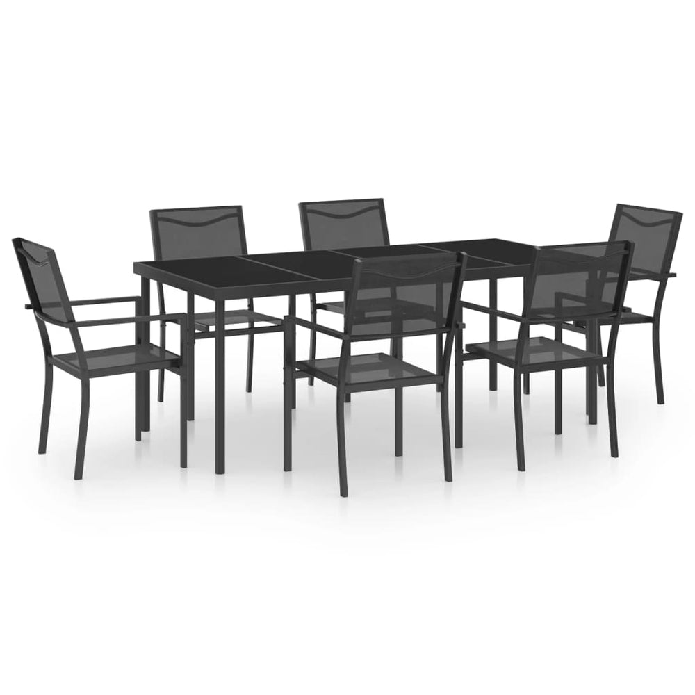 vidaXL 7-Piece Outdoor Dining Set Steel