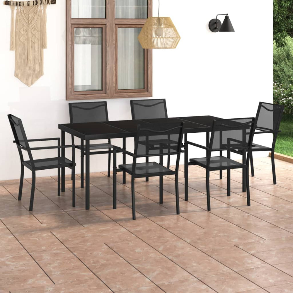vidaXL 7-Piece Outdoor Dining Set Steel